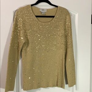 1X Gold Sequin Sweater